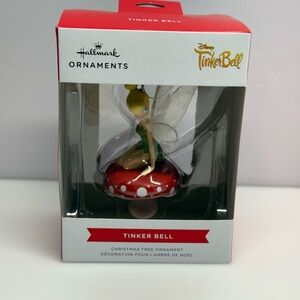 Hallmark TINKER BELL on Mushroom Disney Christmas Tree Ornament - Brand New!